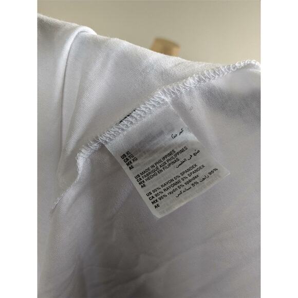 Style & Co Split Neck Roll Tab Sleeve Top White XL Women Lightweight Office Work - Picture 8 of 8